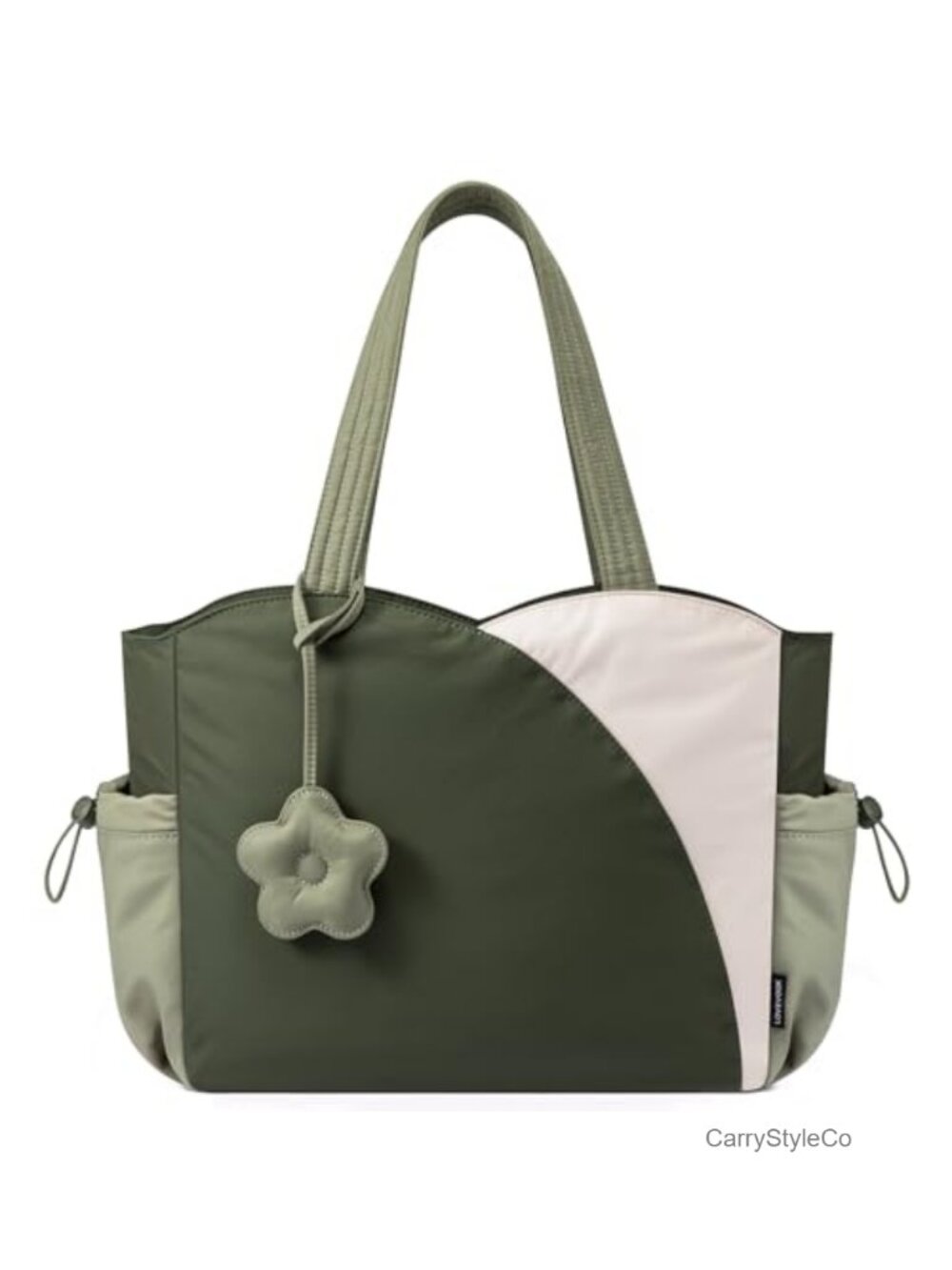 Puffer Tote Bag with Zipper 11 Pocket Laptop Travel Work Bag